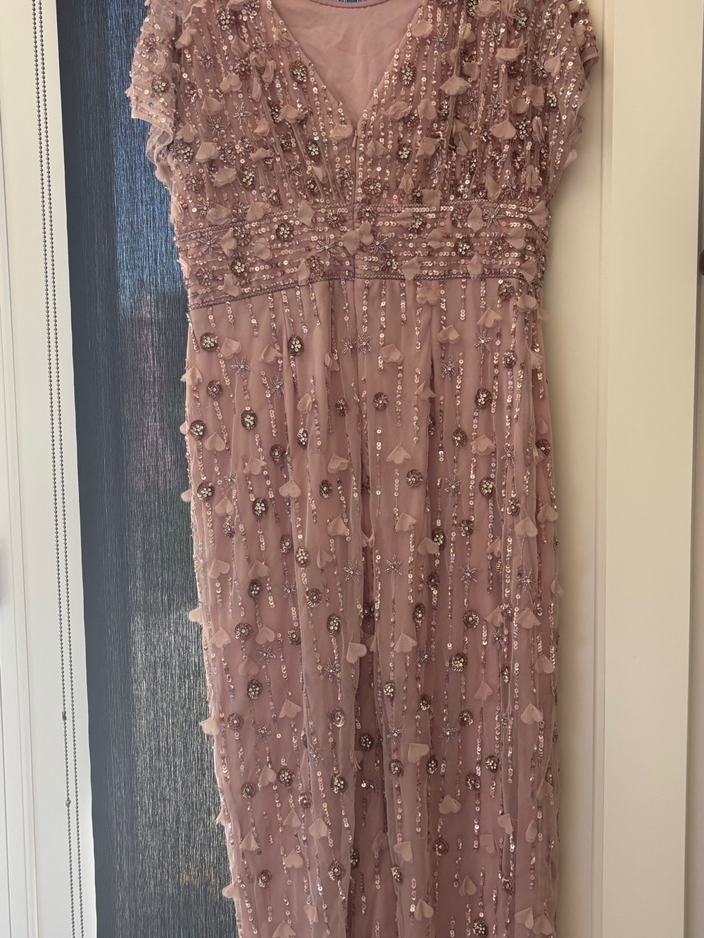 Mac Duggal Blush Pink Embellished Maxi Dress - Picture 3 of 5